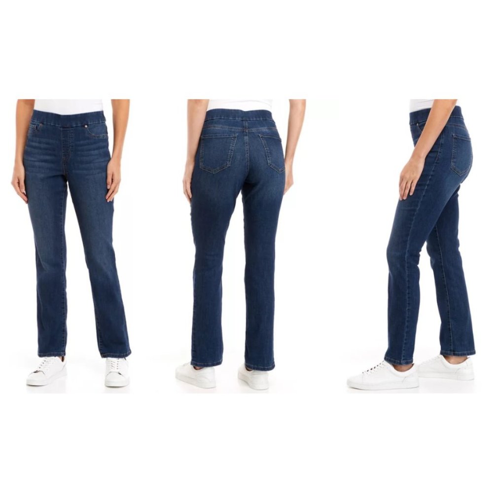 Tummy Control Pull-On Jeans - "Coastal Wash" - Size 14